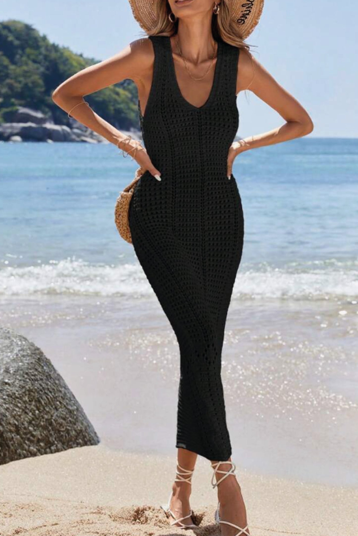 Art. 353007 Vestido largo crochet Negro