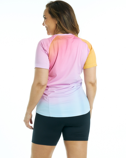 Art. 46183291 Remera corte V Esfumado Rosa
