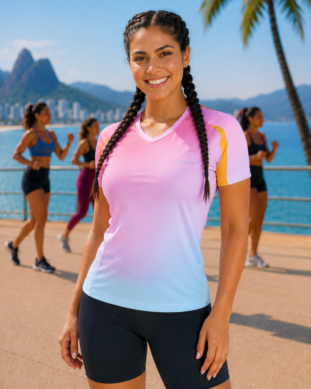 Art. 46183291 Remera corte V Esfumado Rosa