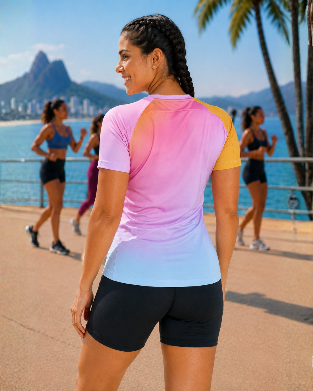 Art. 46183291 Remera corte V Esfumado Rosa