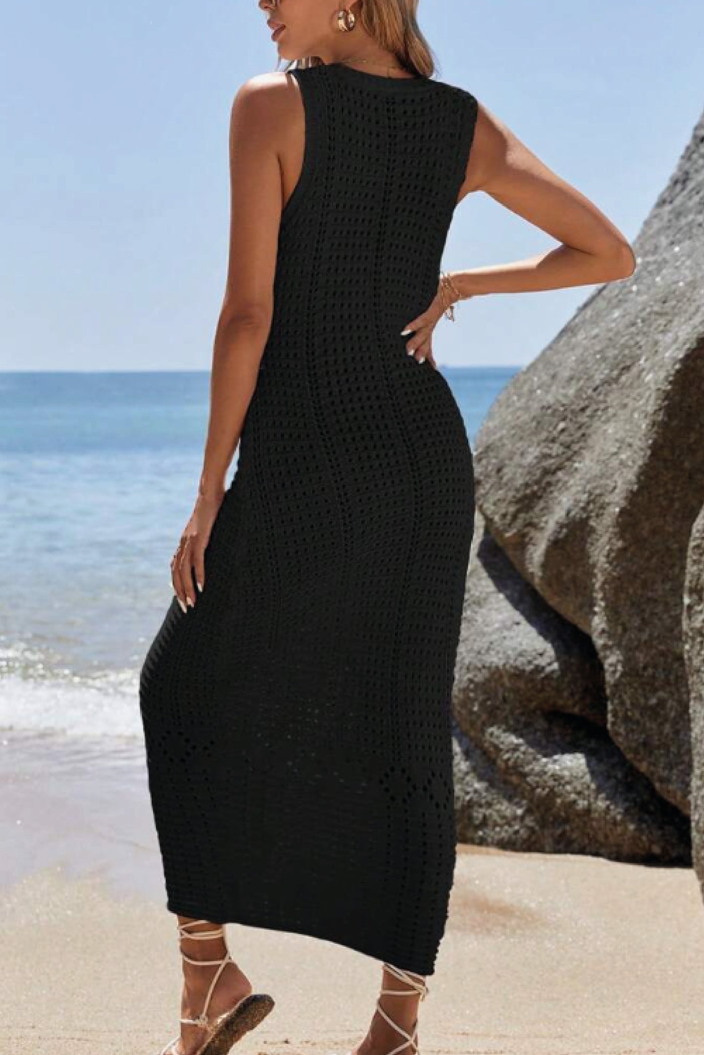 Art. 353007 Vestido largo crochet Negro