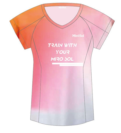 Art. 46183291 Remera corte V Esfumado Rosa