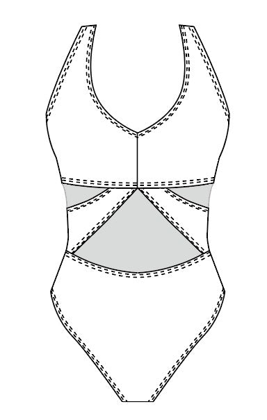 Art. 70470401 Traje de Baño con Transparencias Blanco