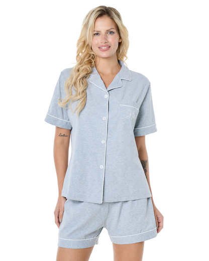 Art. 570708 Pijama Corto Rayón Algodón Gris