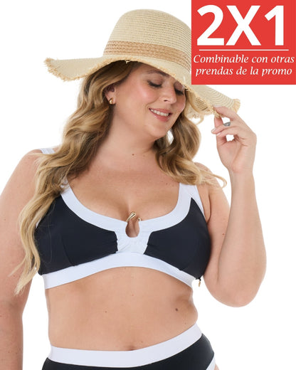 Art. 73190402 Corpiño con vivos anchos Negro SALE