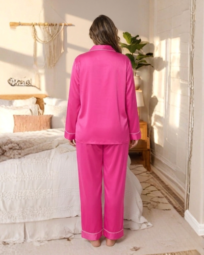 Art. 57060330 Pijama largo Satén Chifón Bordeaux